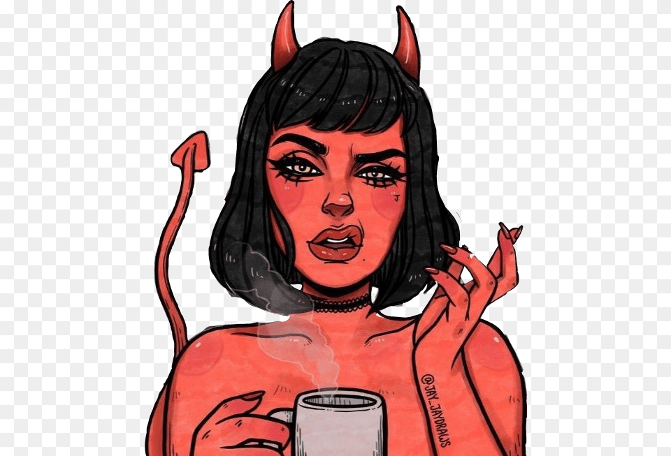 Aesthetic Devil Girl Art, Adult, Person, Woman, Female Free Transparent Png