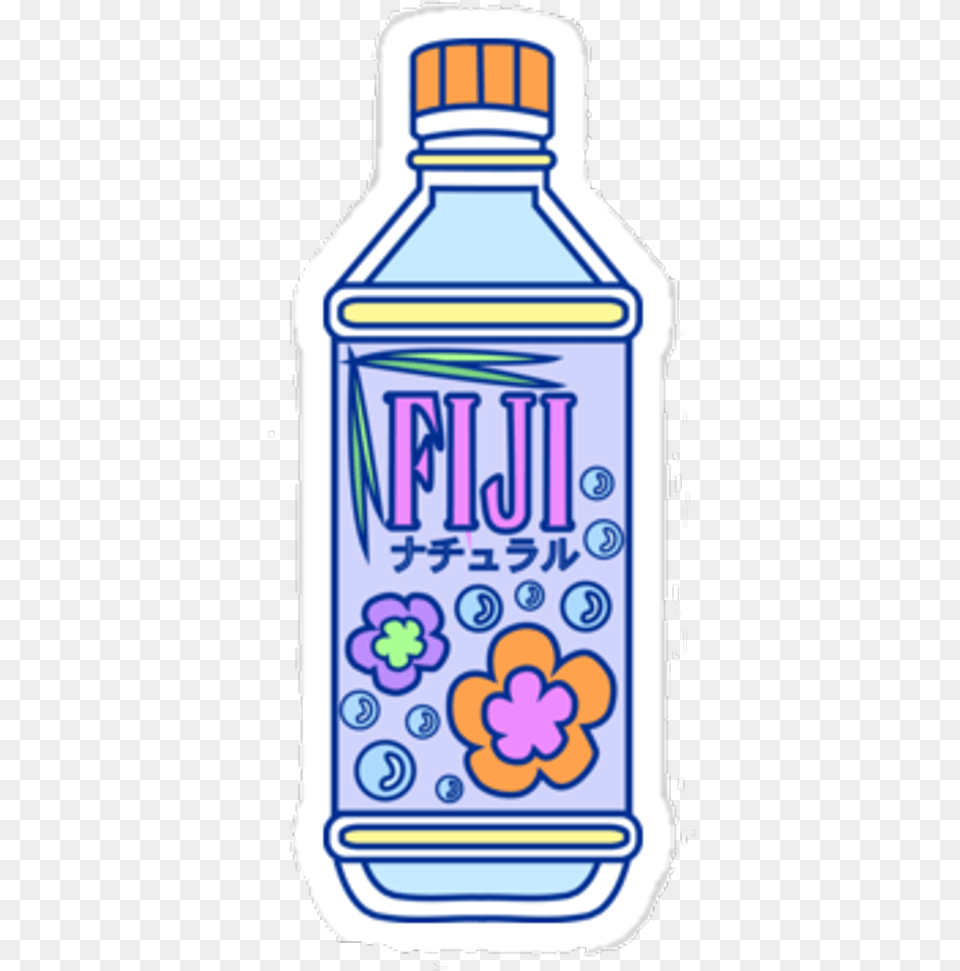 Aesthetic Fiji Water Bottle Clipart Fiji Sticker, Water Bottle, Beverage, Pop Bottle, Soda Free Png Download