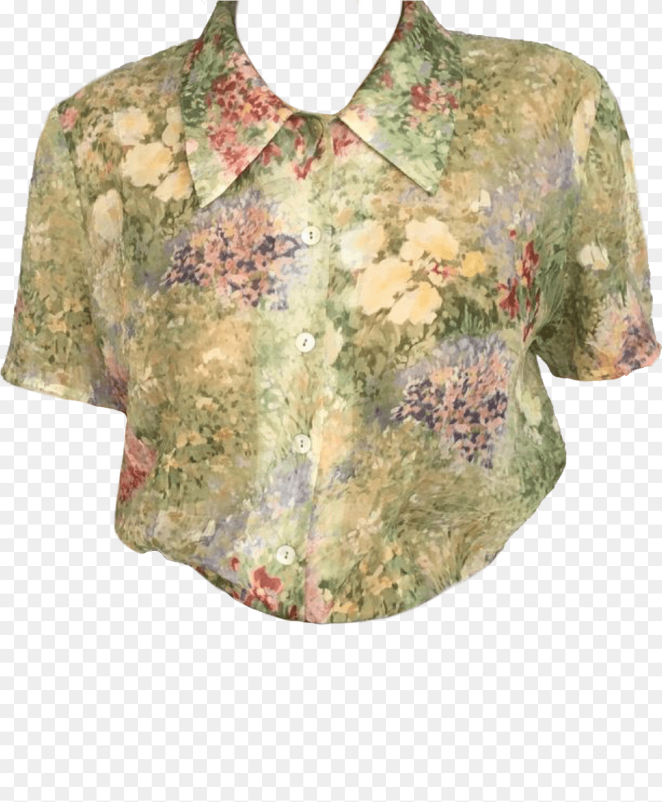 Aesthetic Floral Shirt, Blouse, Clothing, Sleeve, Adult Free Png