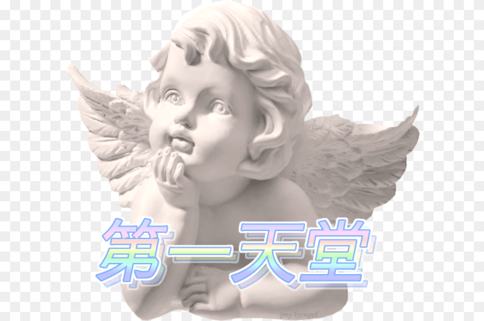 Aesthetic For Edits Angel Baby Statue, Person, Face, Head Png