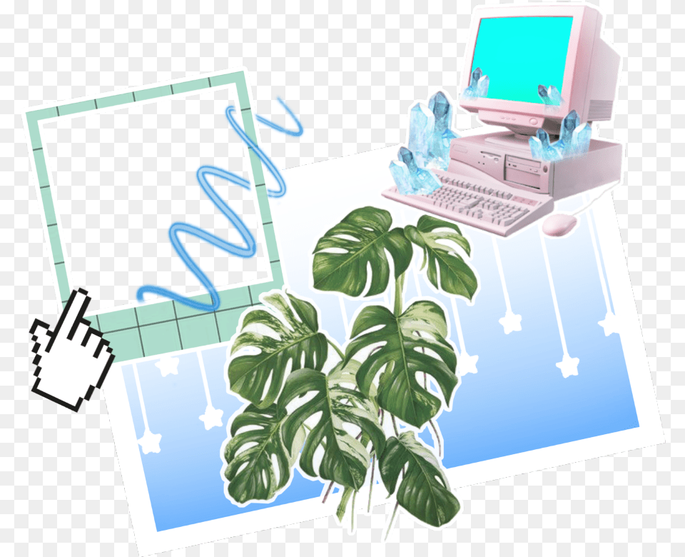 Aesthetic Graphicdesign Overlay Overlays Plants Monstera Leaf Art, Computer, Pc, Electronics, Plant Png Image