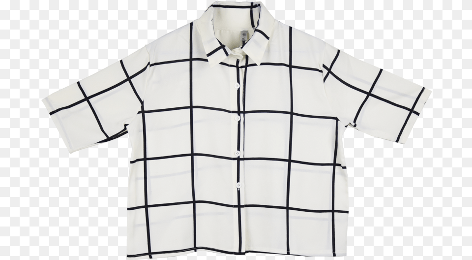 Aesthetic Grid Button Up Shirt, Clothing, Home Decor, Linen, Dress Shirt Png