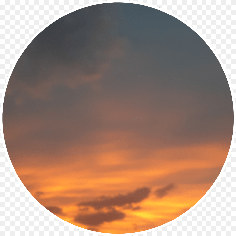 Aesthetic Grunge Clouds Orange Blue Circle Sky Circle, Nature, Outdoors, Sunset, Sunrise Free Png Download