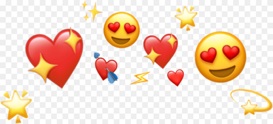 Aesthetic Heart Crown Emoji Tumblr Emoji Hearts Crown, Face, Head, Person Free Transparent Png