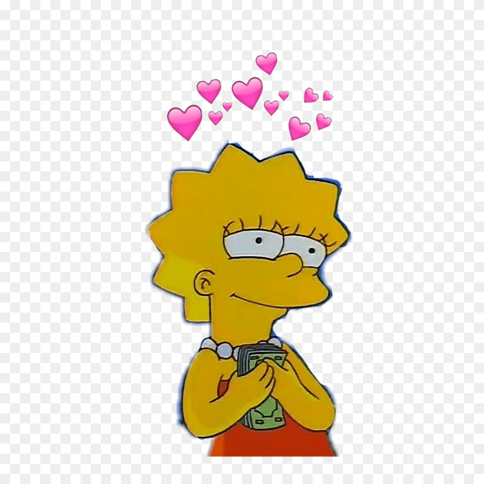 Aesthetic Lisa Simpson Stickers De Lisa Simpson, Cartoon, Baby, Person, Head Free Png