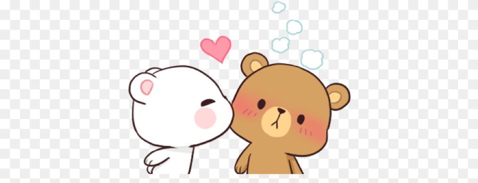 Aesthetic Love Red Hearts Lovecore Cute Soft Milk And Mocha Bear Png