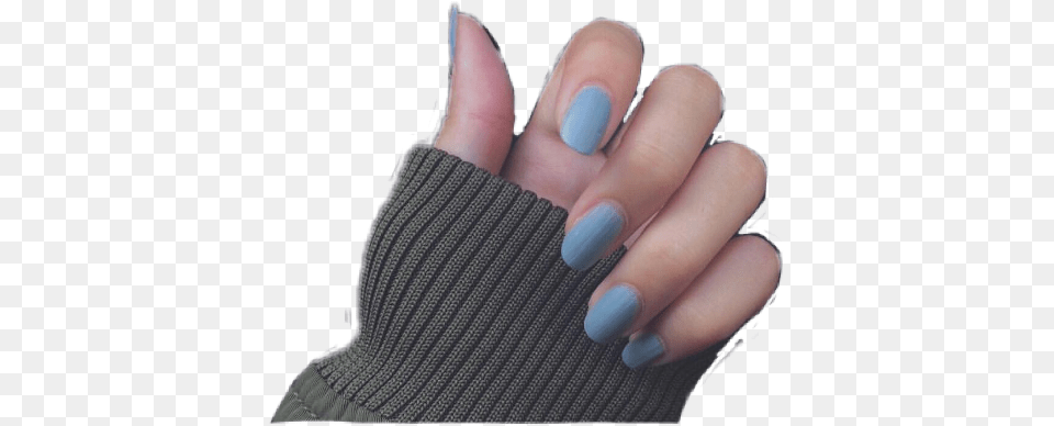 Aesthetic Nails Blue Mail, Body Part, Finger, Hand, Person Png Image