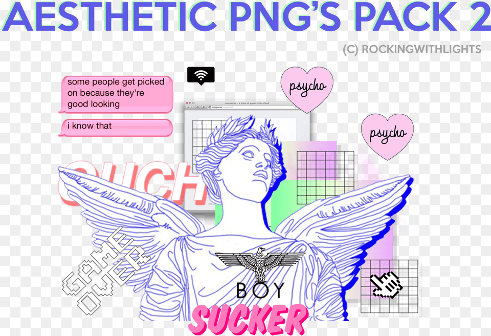 Aesthetic Pack 2 By Rockingwithlights Aesthetic Tumblr, Purple, Publication, Poster, Person Free Png