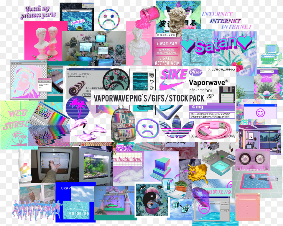 Aesthetic Pack, Art, Collage, Advertisement, Poster Free Png Download