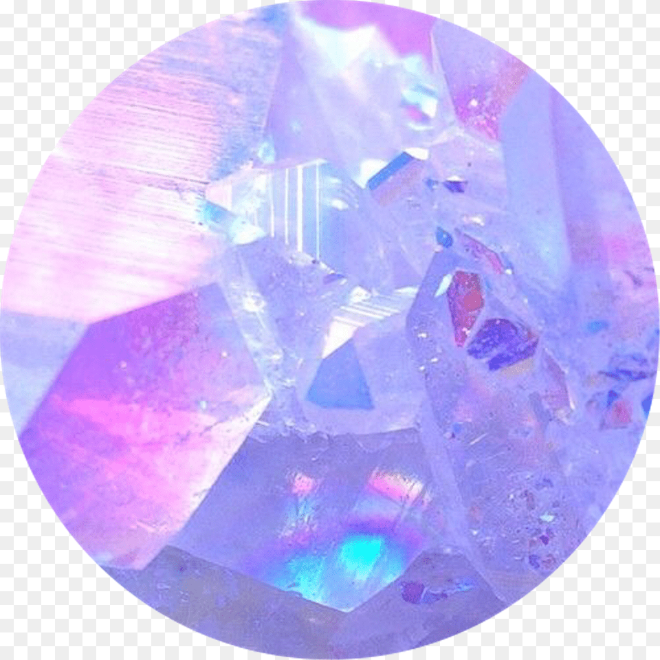 Aesthetic Pink Purple Gems Crystal Circle Icon Freetoed Aesthetic Crystal, Mineral, Quartz, Disk Free Transparent Png