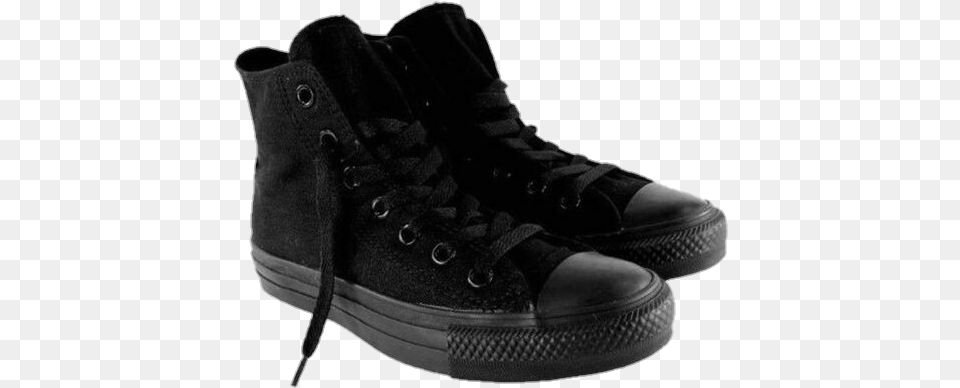 Aesthetic Polyvore Shoes Converse Black Black Converse Shoes, Clothing, Footwear, Shoe, Sneaker Free Transparent Png