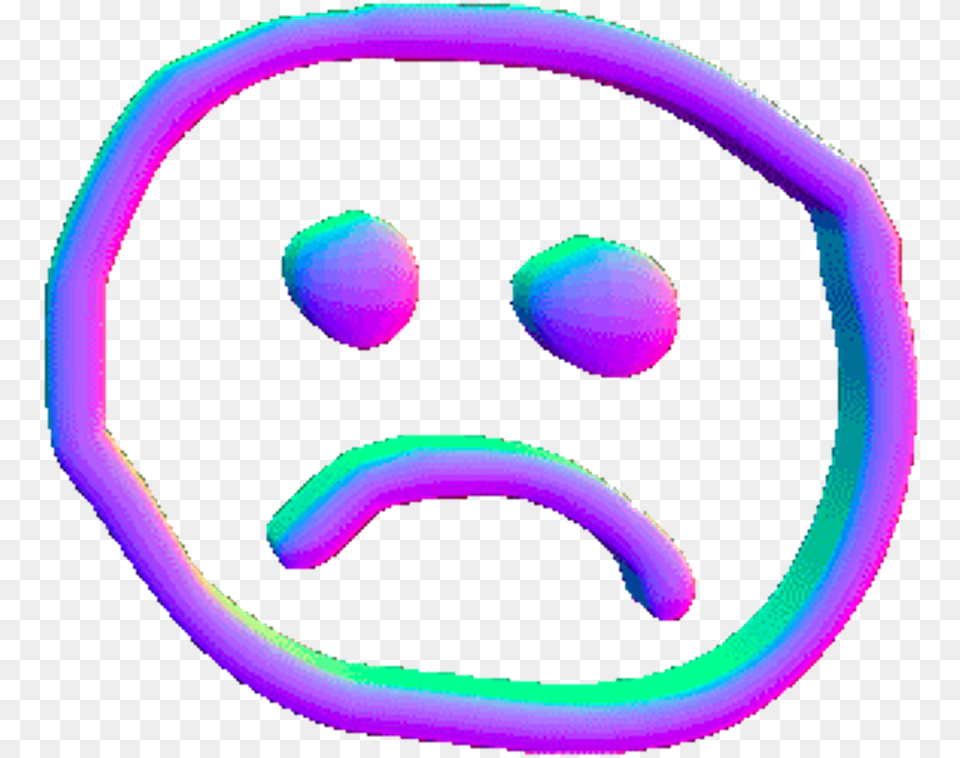 Aesthetic Sad Face Clipart Aesthetic Sad Face, Light, Neon, Purple Png Image
