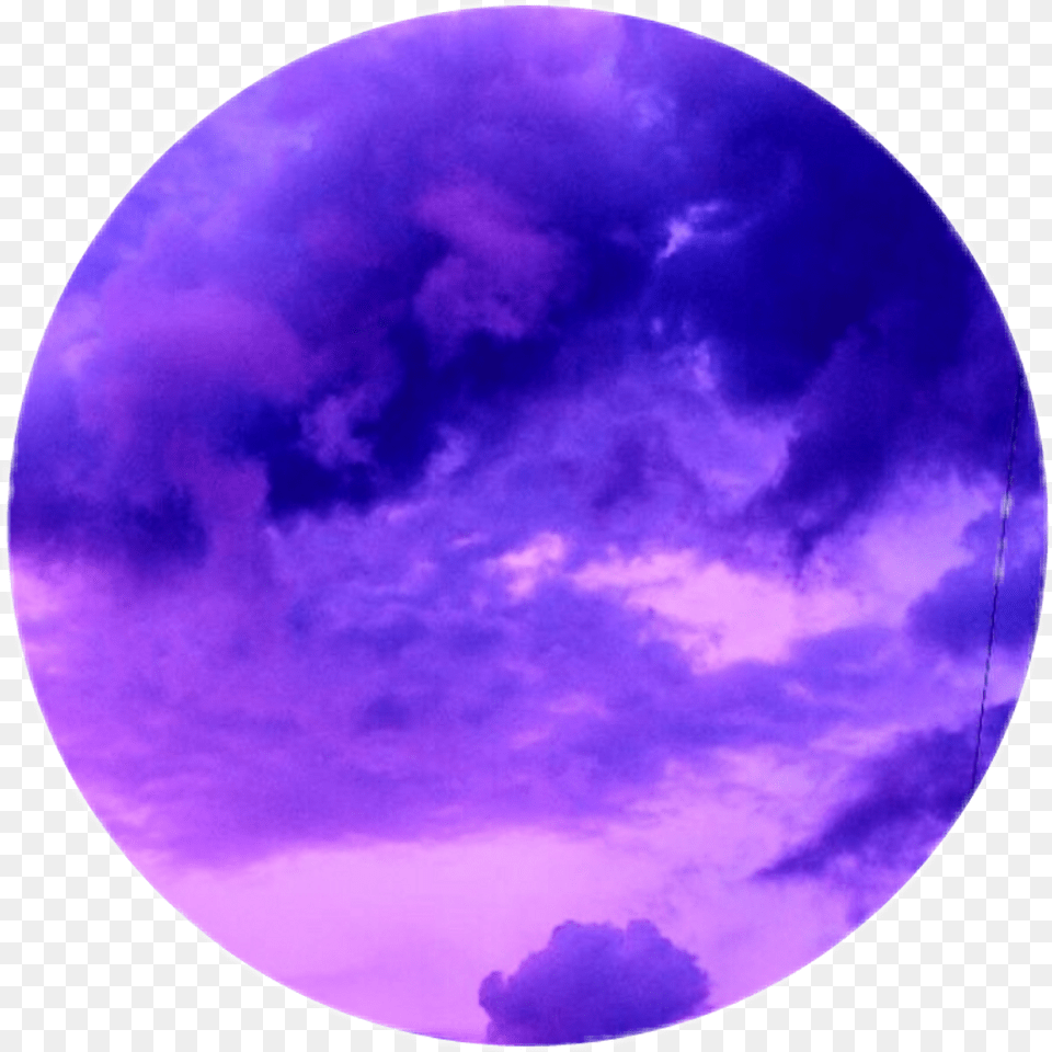 Aesthetic Sticker Circle, Nature, Night, Outdoors, Purple Png