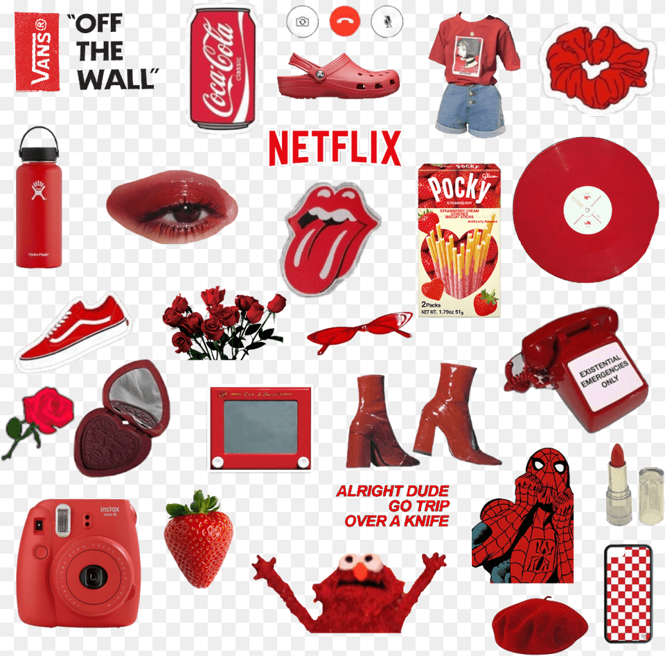 Aesthetic Sticker Pack Red, Shoe, Footwear, Clothing, Electronics Free Png Download