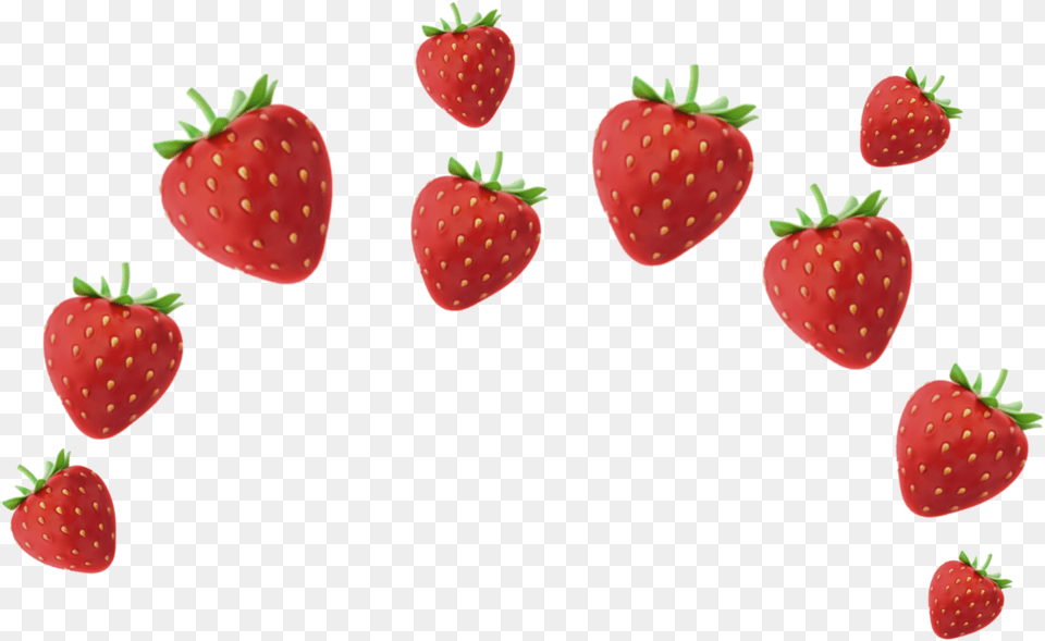 Aesthetic Strawberries Strawberry Crown Emoji Blue Heart Emoji Crown, Berry, Food, Fruit, Plant Free Png Download