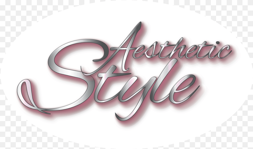 Aesthetic Style Logo Silver White Background, Text Png
