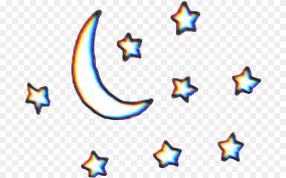 Aesthetic Tumblr Aesthetictumblr Moon Stars Cute Transparent Moon And Stars, Nature, Night, Outdoors, Star Symbol Free Png Download