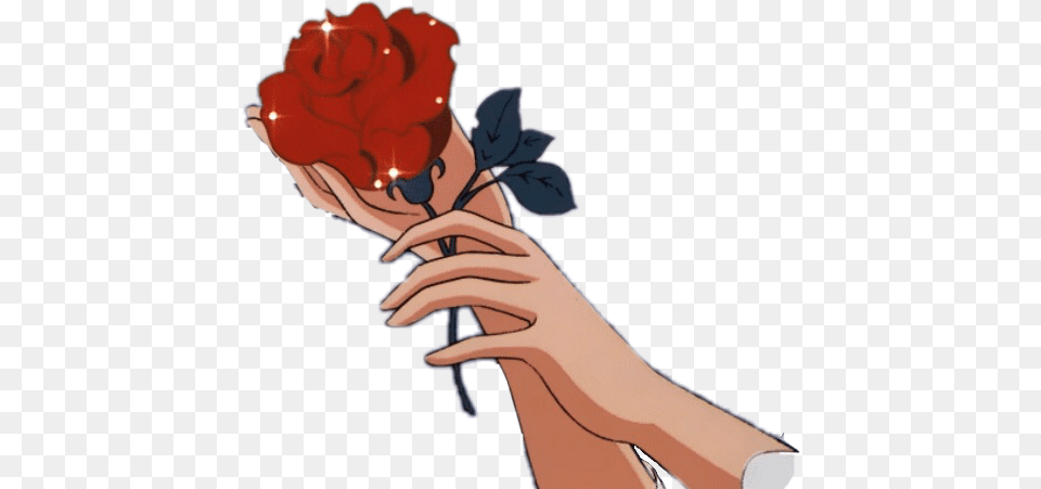 Aesthetic Tumblr Grunge Animeaesthetic Anime Rose Redro Anime Aesthetic Flower Gif, Plant, Flower Bouquet, Flower Arrangement, Carnation Free Png Download
