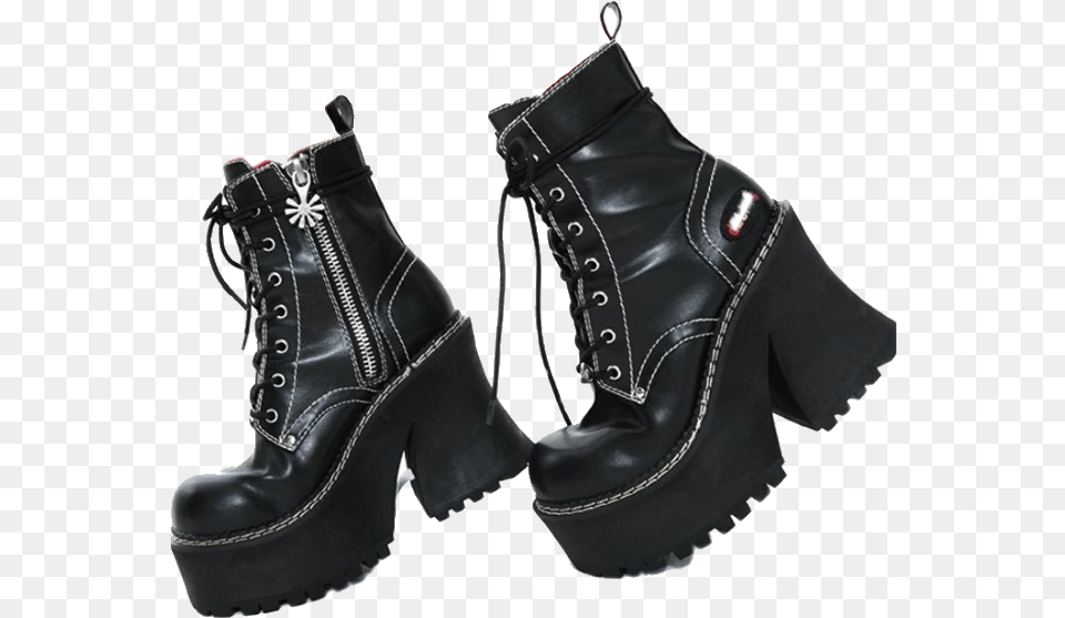 Aesthetic Tumblr Niche Black Shoes Emo Goth Emo Niche, Clothing, Footwear, Shoe, Boot Free Transparent Png