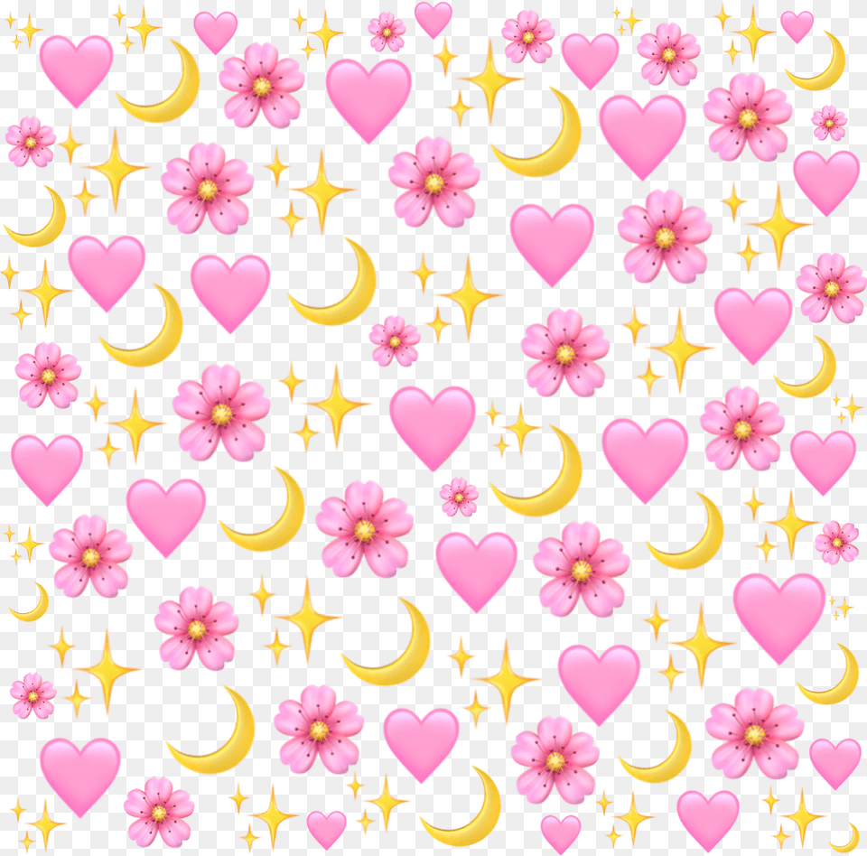 Aesthetic Tumblr Pink Heart Emoji Emojis Iphone Aesthetic Pink Heart Emoji, Pattern, Plant Free Png Download