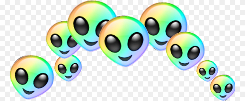 Aesthetic Vaporwave 90s 80s Rainbow Alien Crown Aliencr Alien Emoji Crown, Accessories, Sphere, Face, Head Free Transparent Png