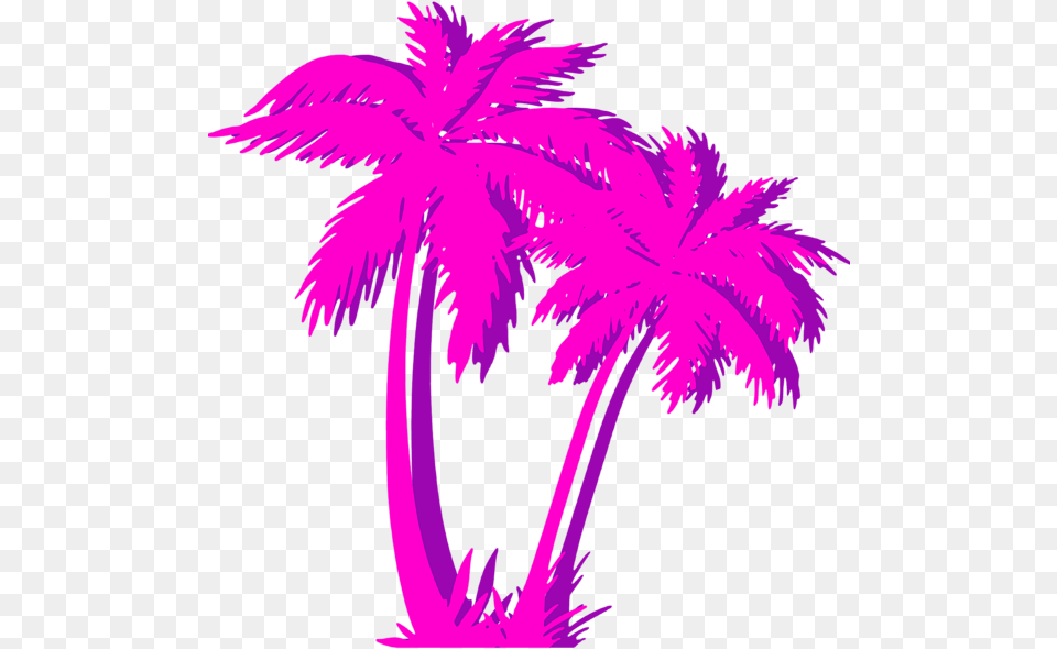 Aesthetic Vaporwave Pink Palm Tree Greeting Card Neon Palm Tree, Palm Tree, Plant, Purple, Animal Free Png Download