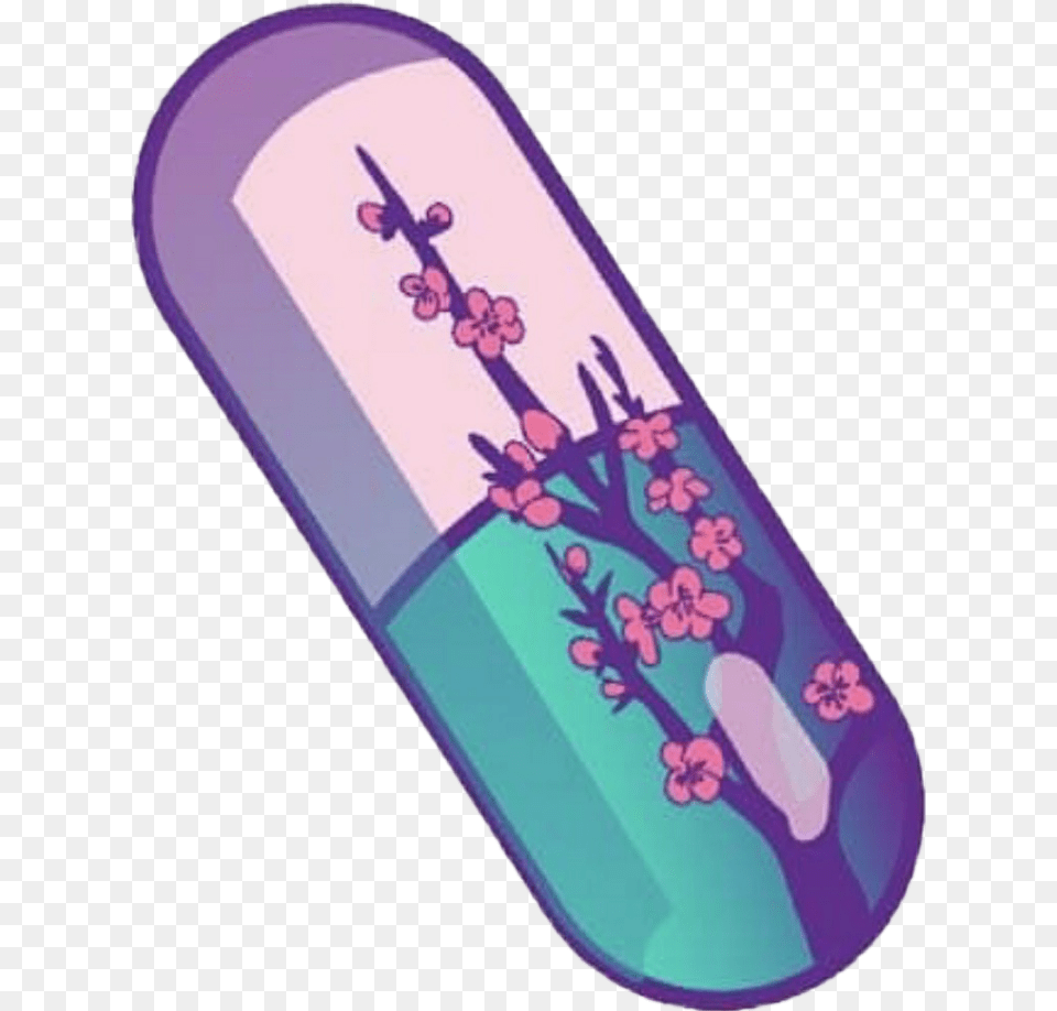 Aesthetic Vaporwave Sakura Pill Medication Pink Vaporwave Pill, Flower, Plant Free Transparent Png
