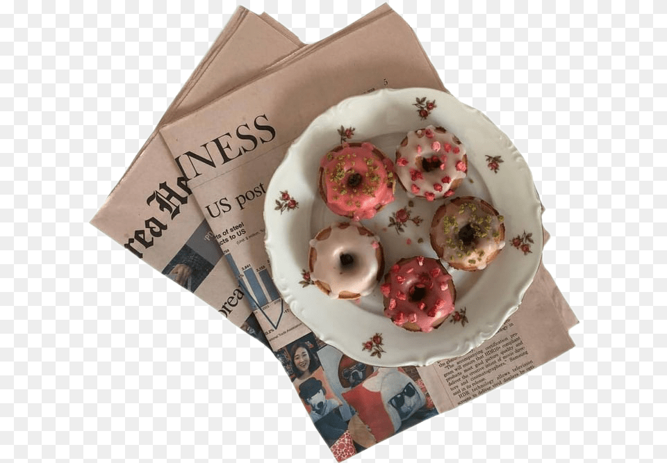 Aesthetic Vintage Pretty Sticker By Sam Transparent Vintage Aesthetic, Food, Sweets, Donut, Plate Png