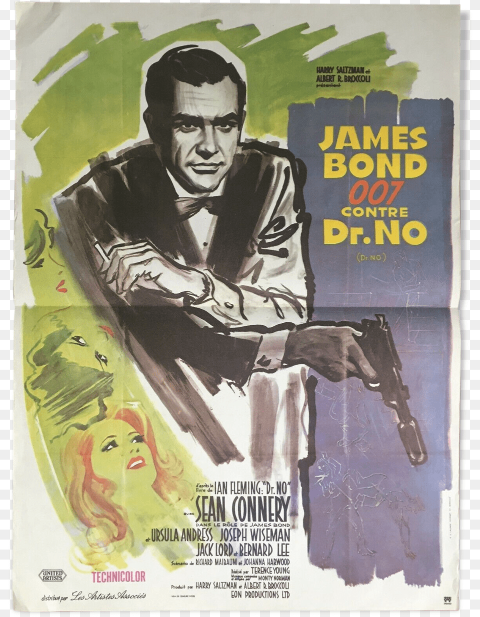 Affiche Cinma James Bond Contre Dr Dr No French Poster, Advertisement, Weapon, Handgun, Gun Png