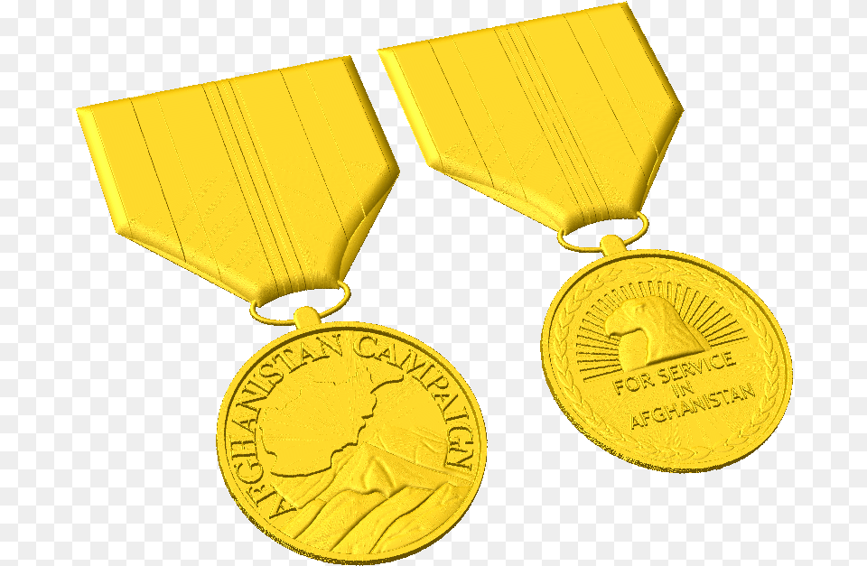 Afghanistan Campaign Medal Style A Bronze Medal, Gold, Gold Medal, Trophy, Accessories Free Transparent Png