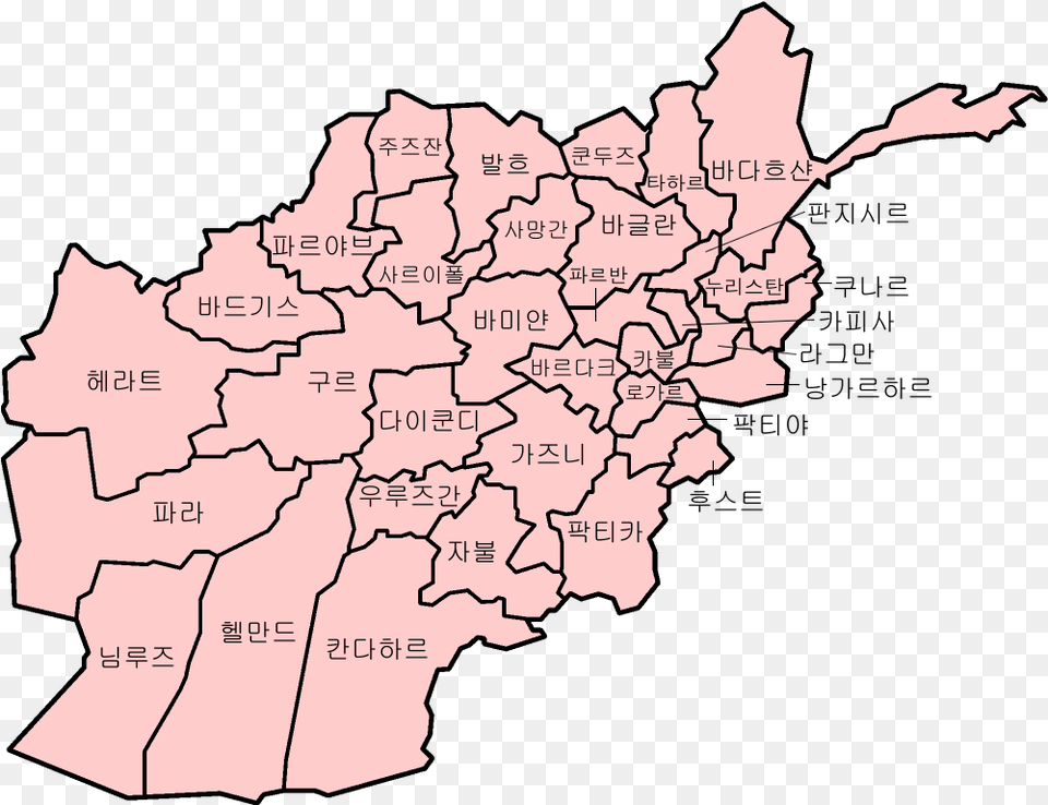 Afghanistan Provinces Korean Afghanistan Map With Provinces Name, Atlas, Chart, Diagram, Plot Png Image