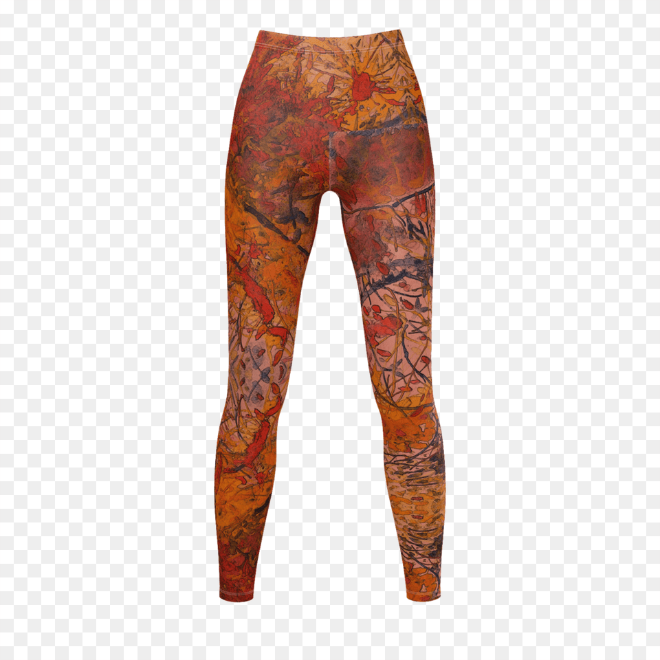 Aflame With Flowers Hotwaxed For Texture Leggings Leggings, Clothing, Hosiery, Tights, Pants Png Image