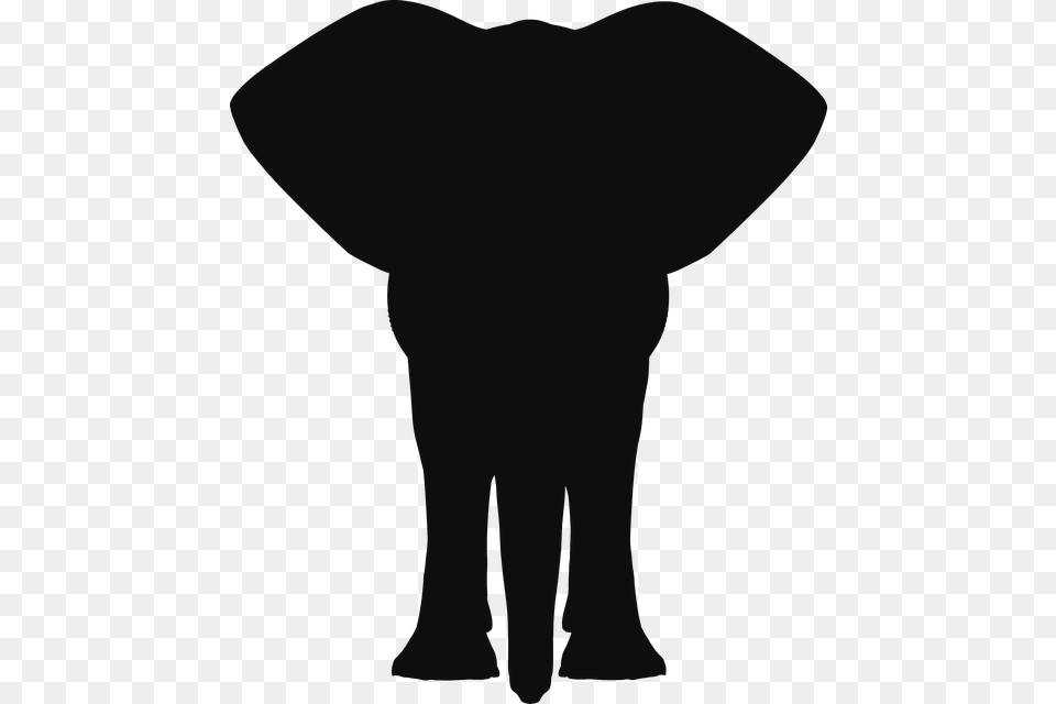 Africa Animal Asia Elephant Mammal Pachyderm Elephant Silhouette Front View, Clothing, T-shirt, Person Free Png
