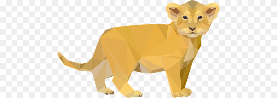 Africa Animal Cat Cub Feline Lion Low Poly Lion Cub Clip Art, Mammal, Wildlife, Baby, Person Free Png