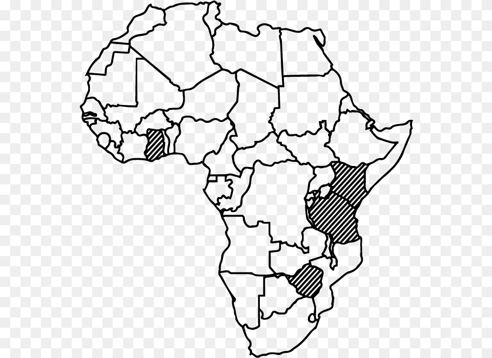 Africa Black Outline, Gray Free Png Download