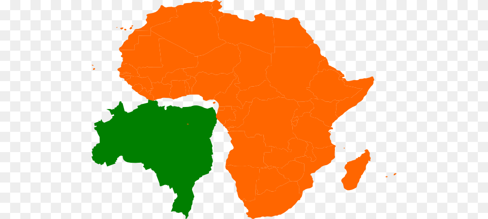 Africa Brazil Map Clip Art, Chart, Plot, Atlas, Diagram Free Transparent Png