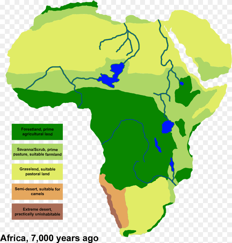 Africa Climate 7000bp Savanna Biome Africa Map, Chart, Plot, Vegetation, Tree Free Transparent Png