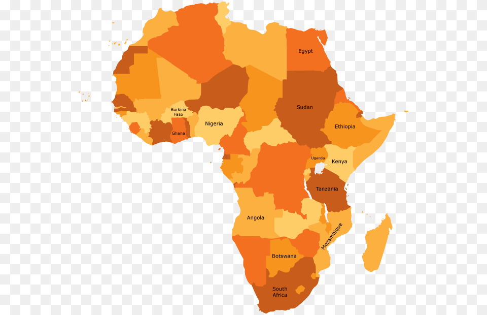 Africa Clipart Botswana Africa Map Vector, Chart, Plot, Atlas, Diagram Free Transparent Png