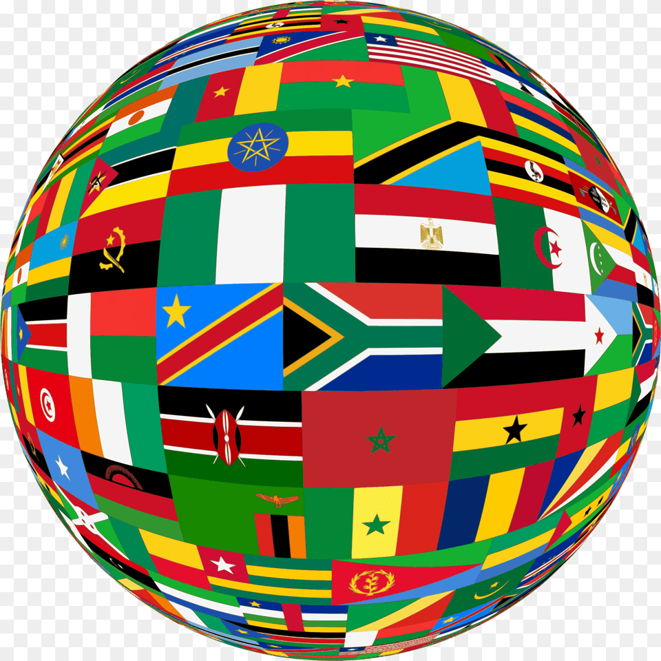 Africa Flags Sphere Icons, Astronomy, Outer Space, Planet, Globe Free Png Download