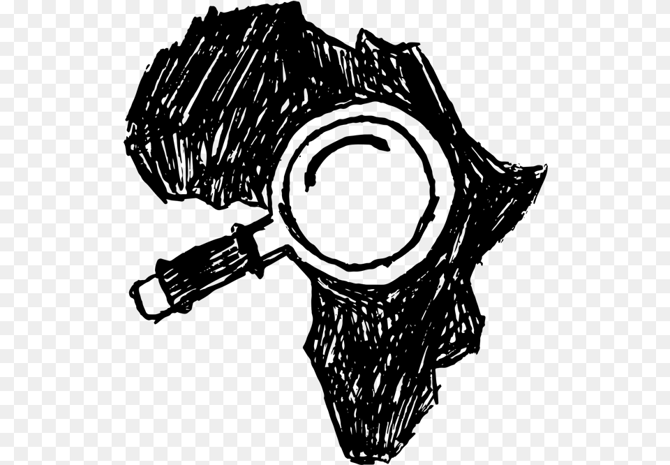 Africa Magnifying Glass, Gray Png Image