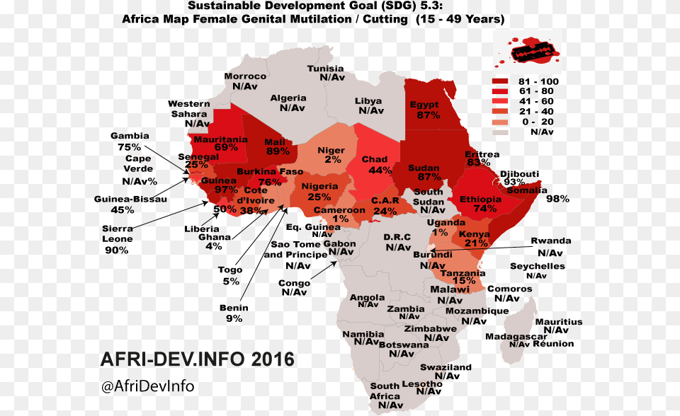 Africa Map Female Genital Mutilation Cutting Gender Equality In Africa Map, Chart, Plot, Atlas, Diagram Free Png Download