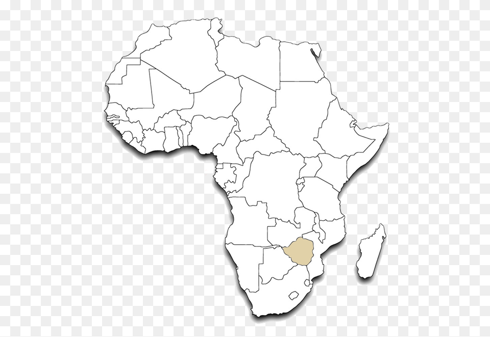 Africa Outline Map Zimbabwe Transparent African Map, Atlas, Chart, Diagram, Plot Free Png Download
