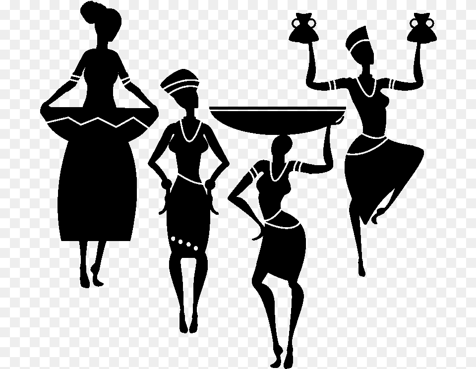 Africa Silhouette African Women Wall Sticker, Gray Free Png Download