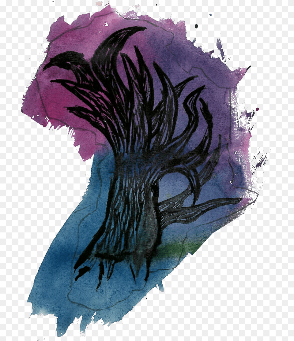 Africa Tree Watercolor Watercolour Background Illustration, Painting, Art, Purple, Modern Art Free Transparent Png
