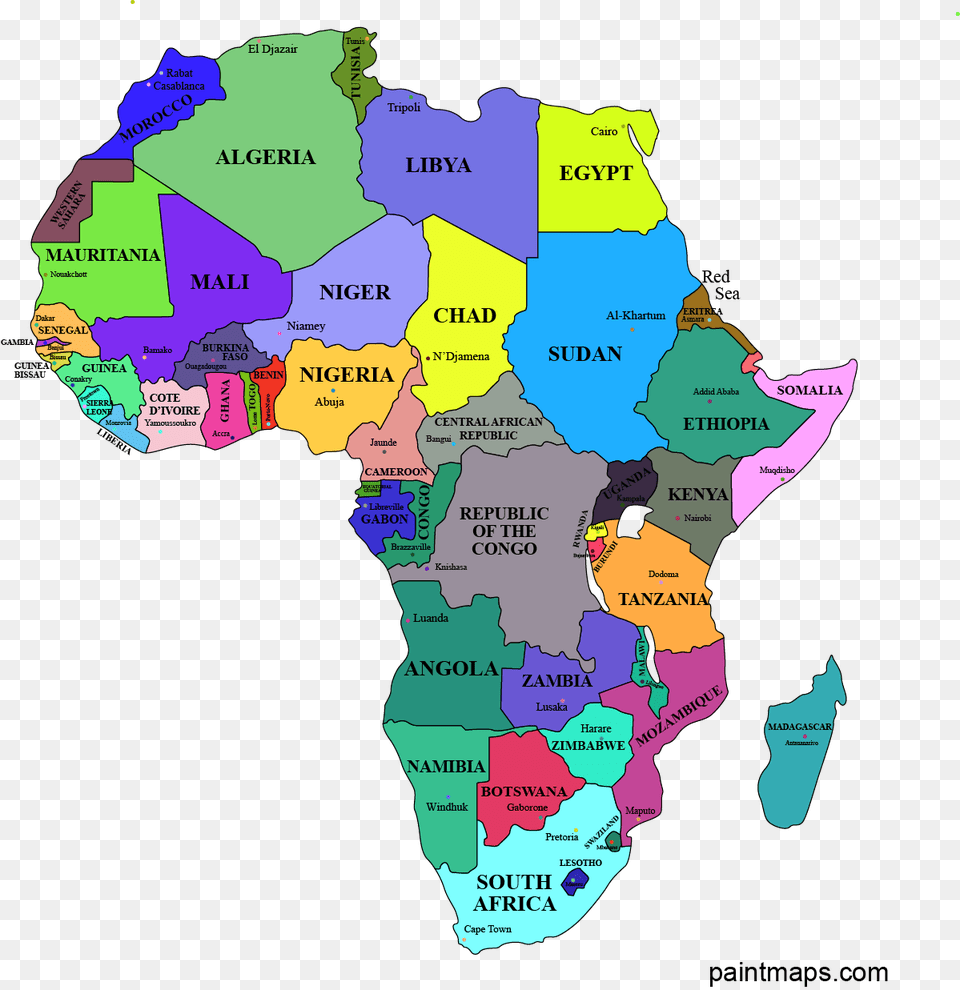 Africa Vector Map Pngsvgepspdfadobe Illustrator Africa With Zambia Outline, Chart, Plot, Atlas, Diagram Free Png Download