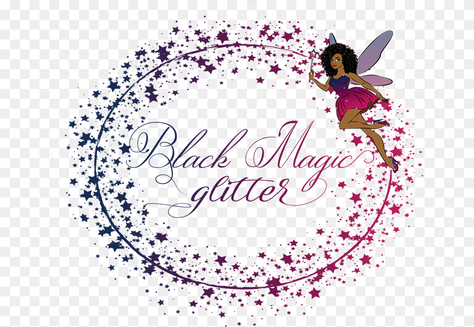 African American Fairy With Wand And Glitter Star Dust Illustration, Purple, Art, Graphics, Adult Free Transparent Png