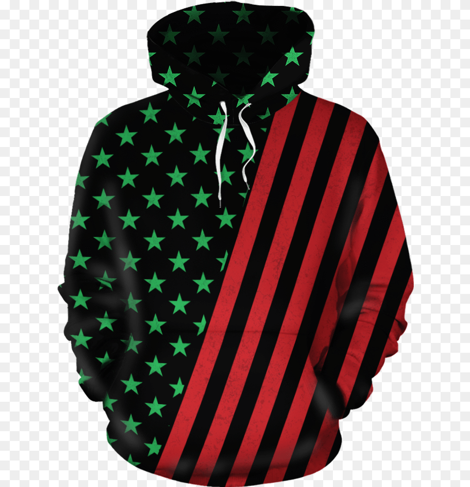 African American Flag All Over Hoodieclass Stock Exchange, Clothing, Hood, Hoodie, Knitwear Free Png