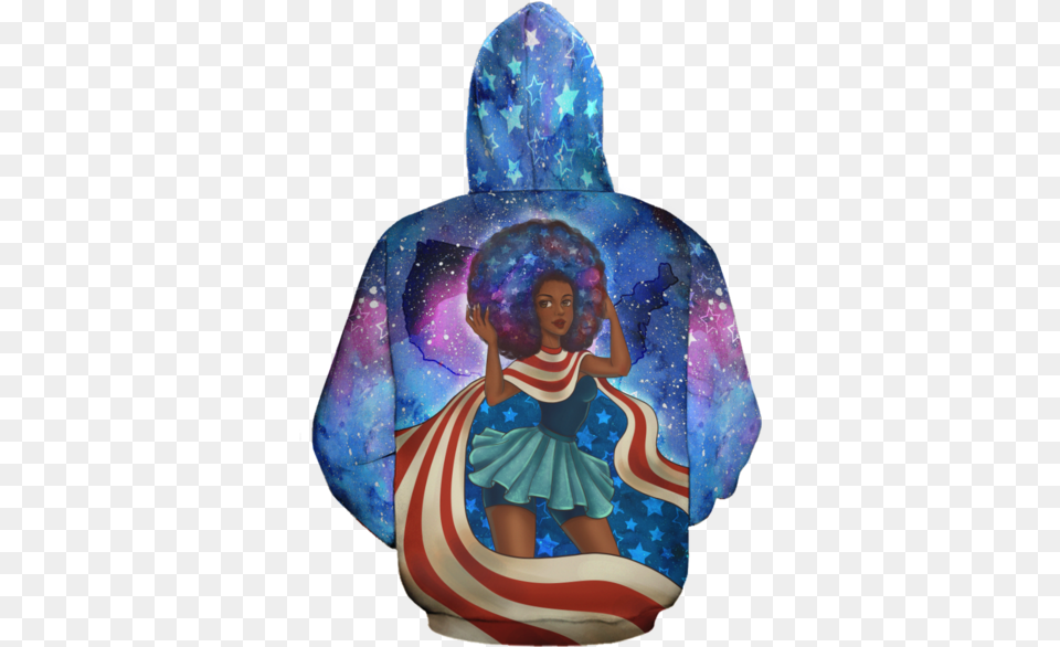 African American Girl All Over Hoodieclass Visual Arts, Fashion, Clothing, Coat, Adult Png Image