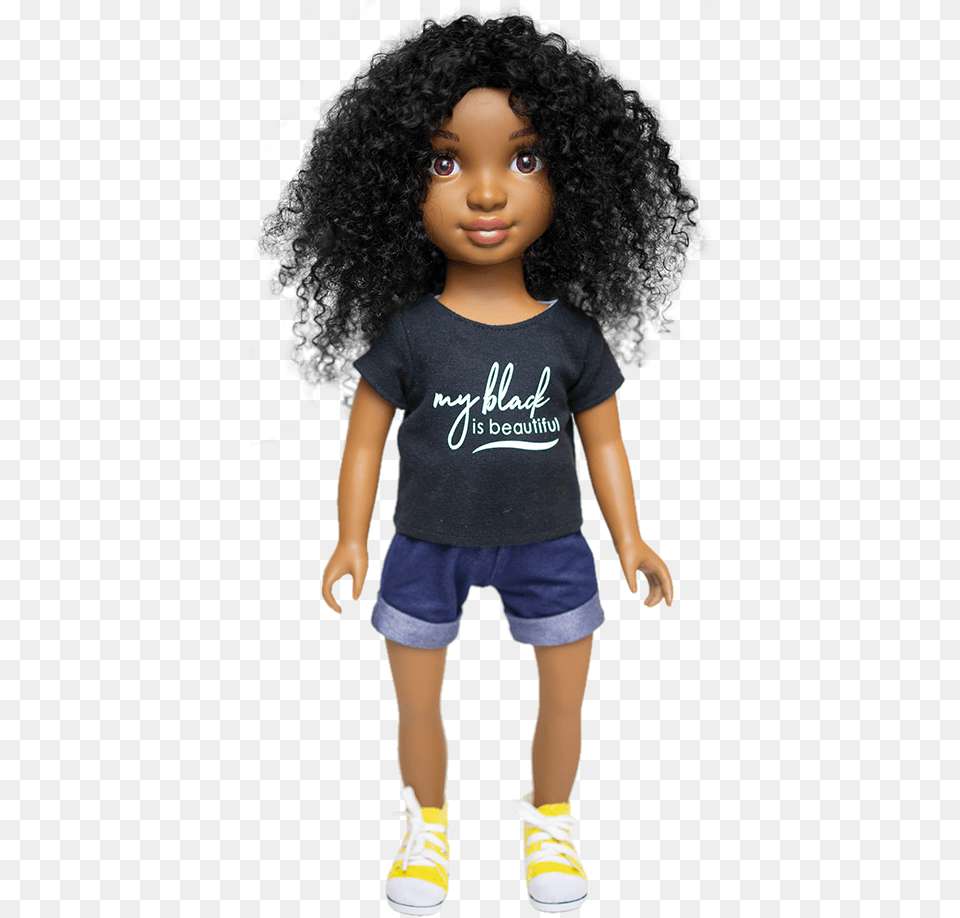 African American Girls Styling And Playing With A Black Healthy Roots Dolls Zoe, Toy, Doll, Clothing, Shorts Free Png Download