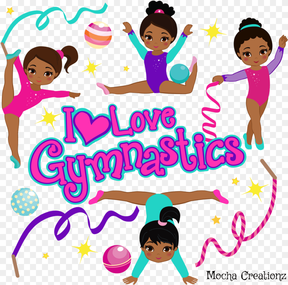 African American Gymnastics Cartoon, Person, People, Baby, Head Free Png Download